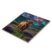Highland Koe onder de sterren Tegeltje (Zijkant)