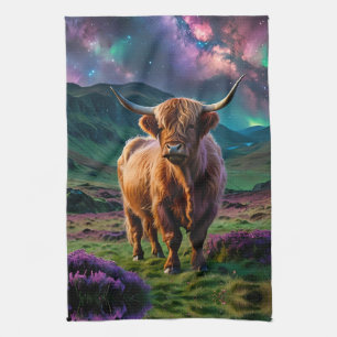 Highland Koe onder de sterren Theedoek