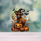 Highland Koe op pompoen Halloween Acryl Bord (Neutraal)