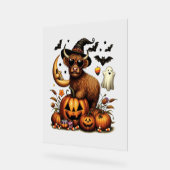 Highland Koe op pompoen Halloween Acryl Bord (Hoek)