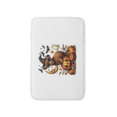 Highland Koe op pompoen Halloween Badmat (Voorkant Verticaal)