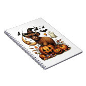 Highland Koe op pompoen Halloween Notitieboek (Rechterzijde)