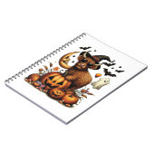 Highland Koe op pompoen Halloween Notitieboek (Linkerzijde)