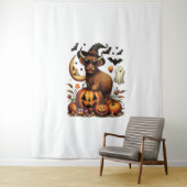 Highland Koe op pompoen Halloween Wandkleed (In situ)
