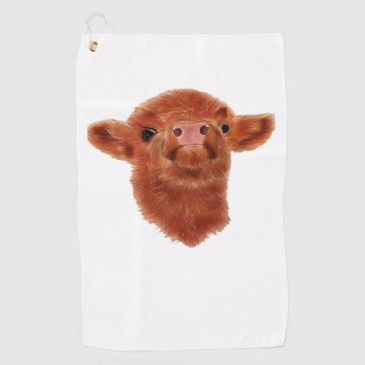 Highland Koe Oversized T-shirt Golfhanddoek (Voorkant)