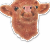 Highland Koe Oversized T-shirt Sticker (Voorkant)