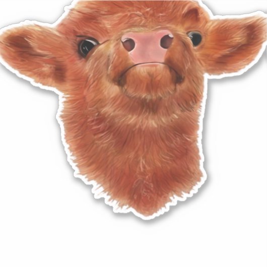 Highland Koe Oversized T-shirt Sticker (Voorkant)