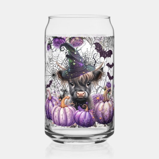 Highland Koe Painted Can Bril Blikvorm Glas (Achterkant)