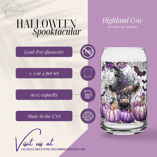 Highland Koe Painted Can Bril Blikvorm Glas