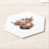 Highland Koe Painting Classic T-shirt Kartonnen Onderzetters (Schuin)