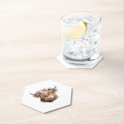 Highland Koe Painting Classic T-shirt Kartonnen Onderzetters (Insitu)