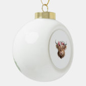 Highland Koe Painting Classic T-shirt Keramische Bal Ornament (Links)