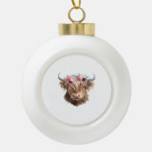Highland Koe Painting Classic T-shirt Keramische Bal Ornament (Voorkant)