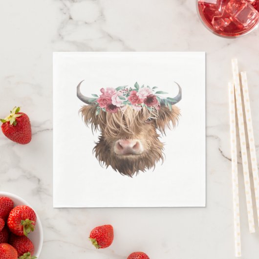 Highland Koe Painting Classic T-shirt Servet (Insitu)