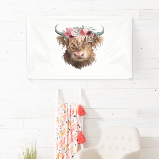 Highland Koe Painting Classic T-shirt Spandoek (Insitu)