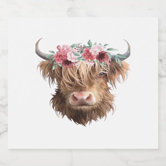 Highland Koe Painting Classic T-shirt Sparkling Wijnetiket (Enkel label)