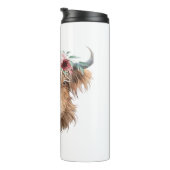 Highland Koe Painting Classic T-shirt Thermosbeker (Geroteerd rechts)