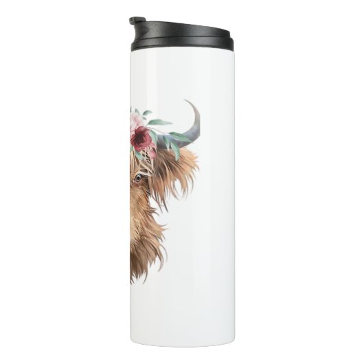 Highland Koe Painting Classic T-shirt Thermosbeker (Geroteerd rechts)