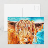 Highland Koe Painting - Kaart "We zijn aan het ver (Voorkant / Achterkant)