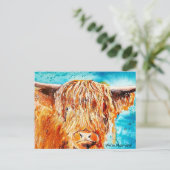 Highland Koe Painting - Kaart "We zijn aan het ver (Staand voorkant)