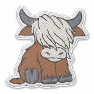 Highland Koe Patch Sticker