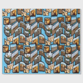 Highland Koe Photo Collage Cadeaupapier (Vlak)