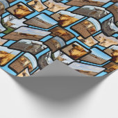 Highland Koe Photo Collage Cadeaupapier (Hoek)