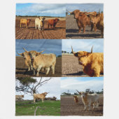Highland Koe Photo Collage Fleece Deken (Voorkant)