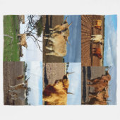 Highland Koe Photo Collage Fleece Deken (Voorkant (Horizontaal))