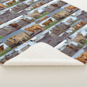 Highland Koe Photo Collage, Large Sherpa Blanket Sherpa Deken (3/4)