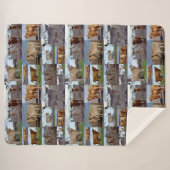 Highland Koe Photo Collage, Large Sherpa Blanket Sherpa Deken (Voorkant (horizontaal))