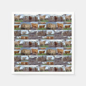 Highland Koe Photo Collage, Paper Napkins Servet (Voorkant)
