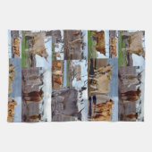 Highland Koe Photo Collage Theedoek (Horizontaal)