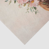 Highland Koe Pink Flower Crown Decoupage Tissuepapier (Detail)