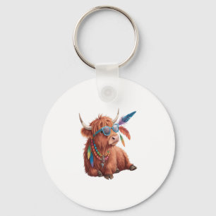 Highland Koe Png, Koele Koe Png, Zonnebril Sleutelhanger