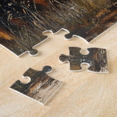 Highland Koe Portret op verweerd hout Legpuzzel (Zijkant)