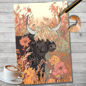 Highland Koe potlood Art 2 Decoupage papier