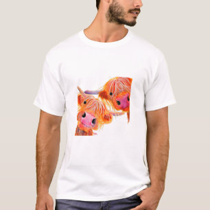 Highland Koe Print Animal Print Angus T-shirt