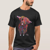 Highland Koe Print Animal Print ' Bolly ' T-shirt (Voorkant)