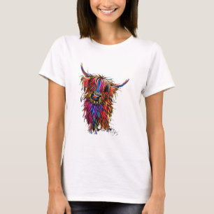 Highland Koe Print Animal Print Sunflower T-shirt