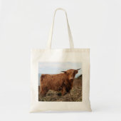 Highland Koe Print Canvas tas (Voorkant)