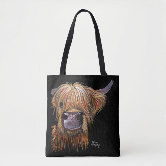 HiGHLaND Koe PRiNT "HeNRY" DOOR SHiRLeY MacARTHuR Tote Bag (Voorkant)