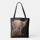 HiGHLaND Koe PRiNT "HeNRY" DOOR SHiRLeY MacARTHuR Tote Bag (Achterkant)