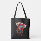 HiGHLaND Koe PRiNT SCoTTiSH ' BLooM ' BY SHiRLeY M Tote Bag (Achterkant)