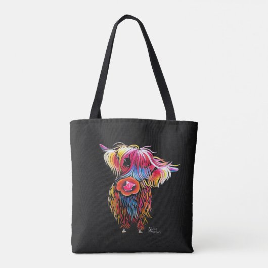 HiGHLaND Koe PRiNT SCoTTiSH ' BLooM ' BY SHiRLeY M Tote Bag (Achterkant)