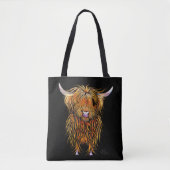 HiGHLaND Koe PRiNT SCoTTiSH ' HuMPHReY ' Canvas ta Tote Bag (Voorkant)