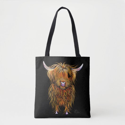 HiGHLaND Koe PRiNT SCoTTiSH ' HuMPHReY ' Canvas ta Tote Bag (Voorkant)