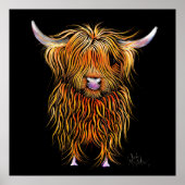 HiGHLaND Koe PRiNT SCoTTiSH ' HuMPHReY ' DOOR SHiR (Voorkant)