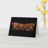 HiGHLaND Koe PRiNT SCoTTiSH ' THe GiNGeR NuTS ' Kaart (Gele Bloem)