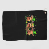 Highland Koe Print St Patricks Day Shamrock Iers Golfhanddoek (Horizontaal)